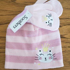Cat princess hat & mittens set - Youth